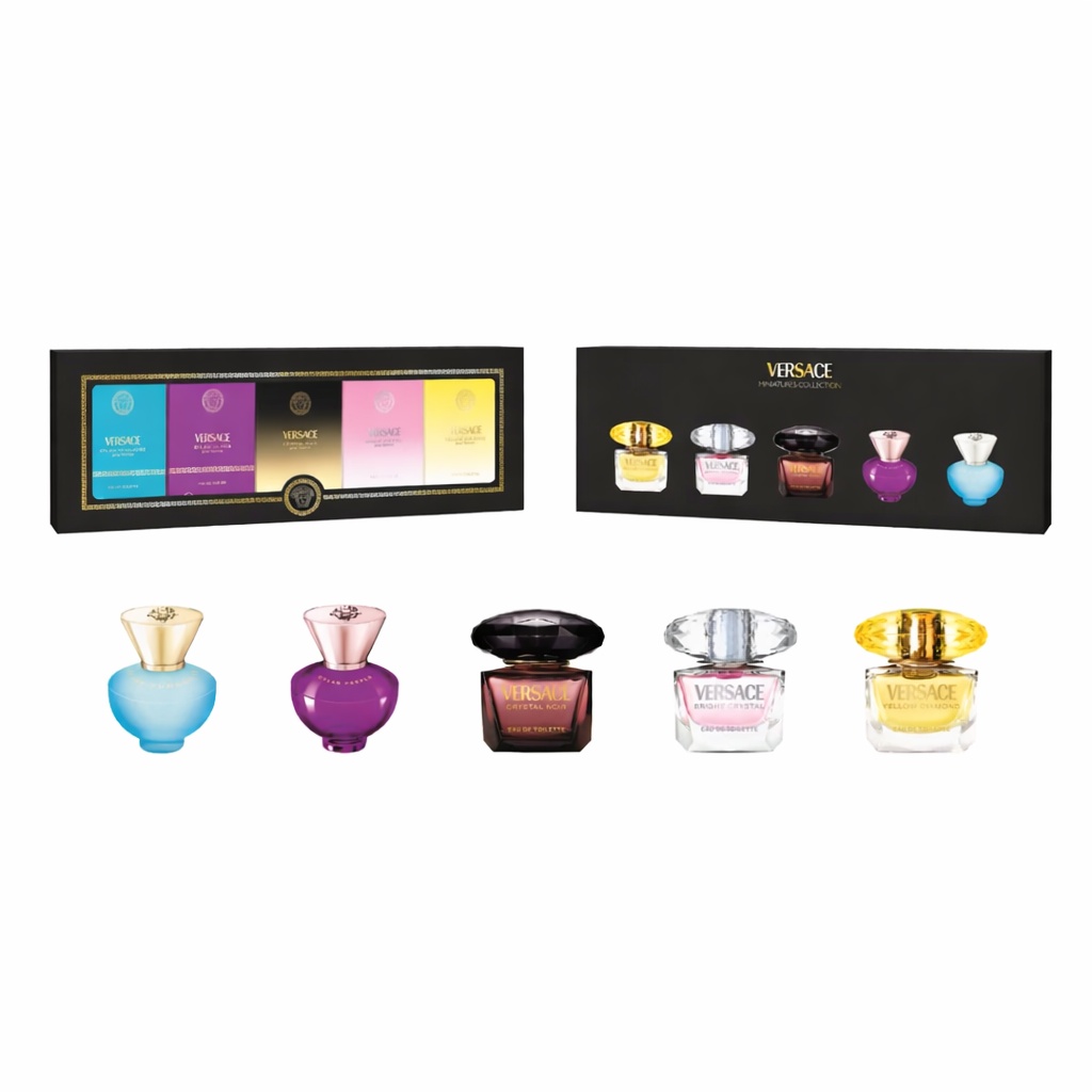 Set Mini Parfumuri Versace Apa de Parfum/Apa de Toaleta, Femei, 5 x 5 ml