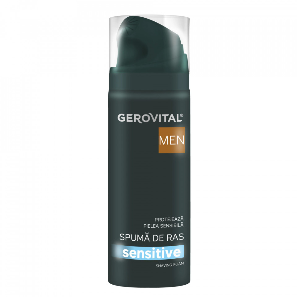 Spuma de ras sensitive Gerovital Men (Gramaj: 200 ml, Concentratie: Spuma de ras)