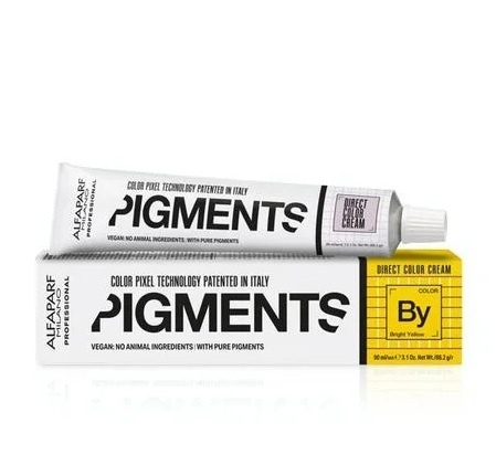 Alfaparf Milano Pigments Bright Yellow BY, Cremă de Colorare Directă pentru Păr, 90 ml