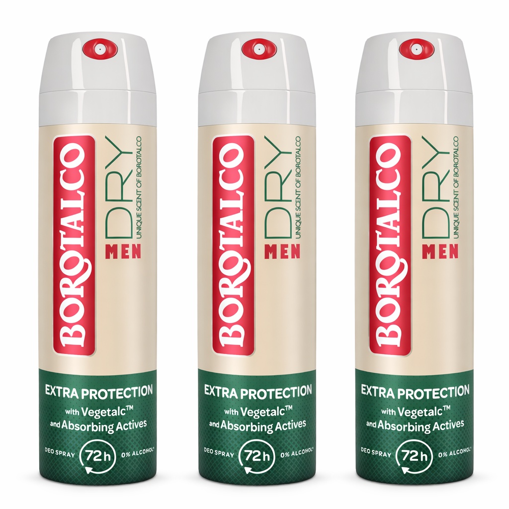 Deodorant Spray Borotalco Men Original, 150 ml (Gramaj: 3 x 150 ml)
