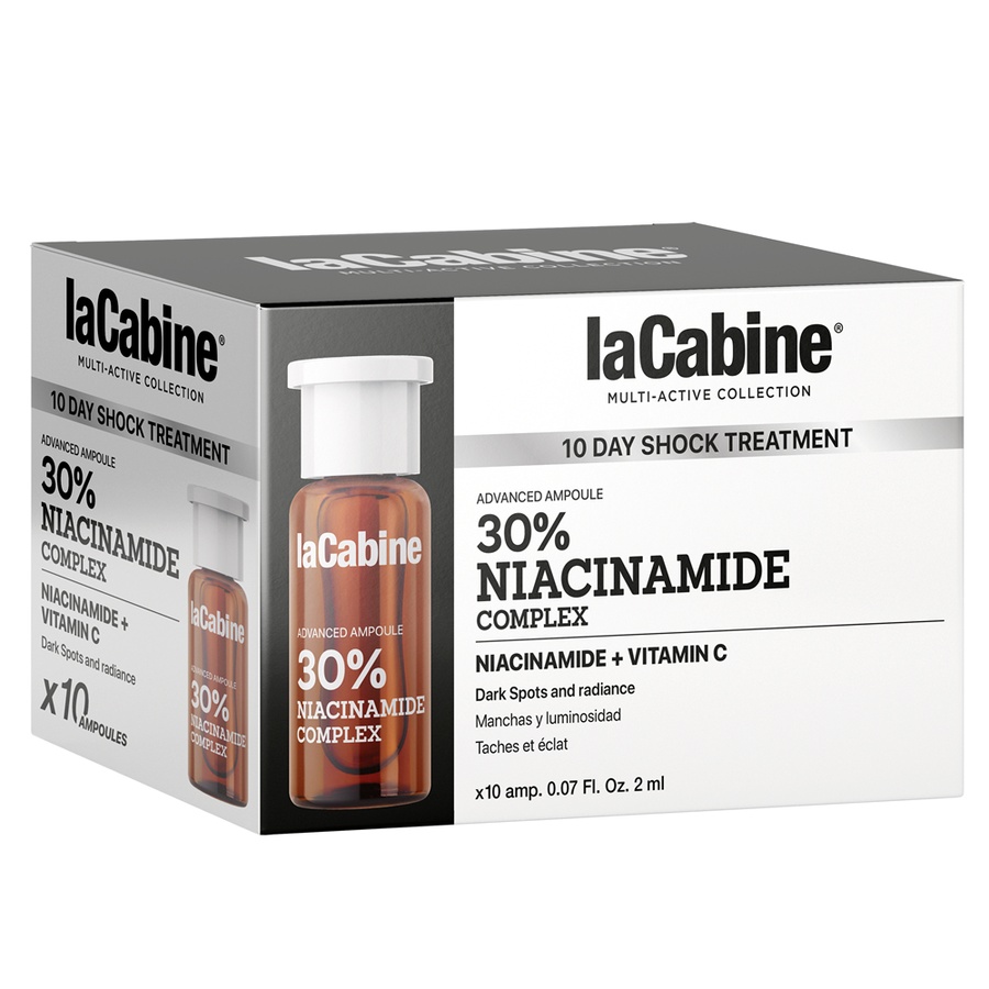 Fiole Anti-Pete cu Niacinamidă, Vitamina C și Acid Tranexamic Advanced 30% Niacinamide Complex, La Cabine, 10 x 2 ml