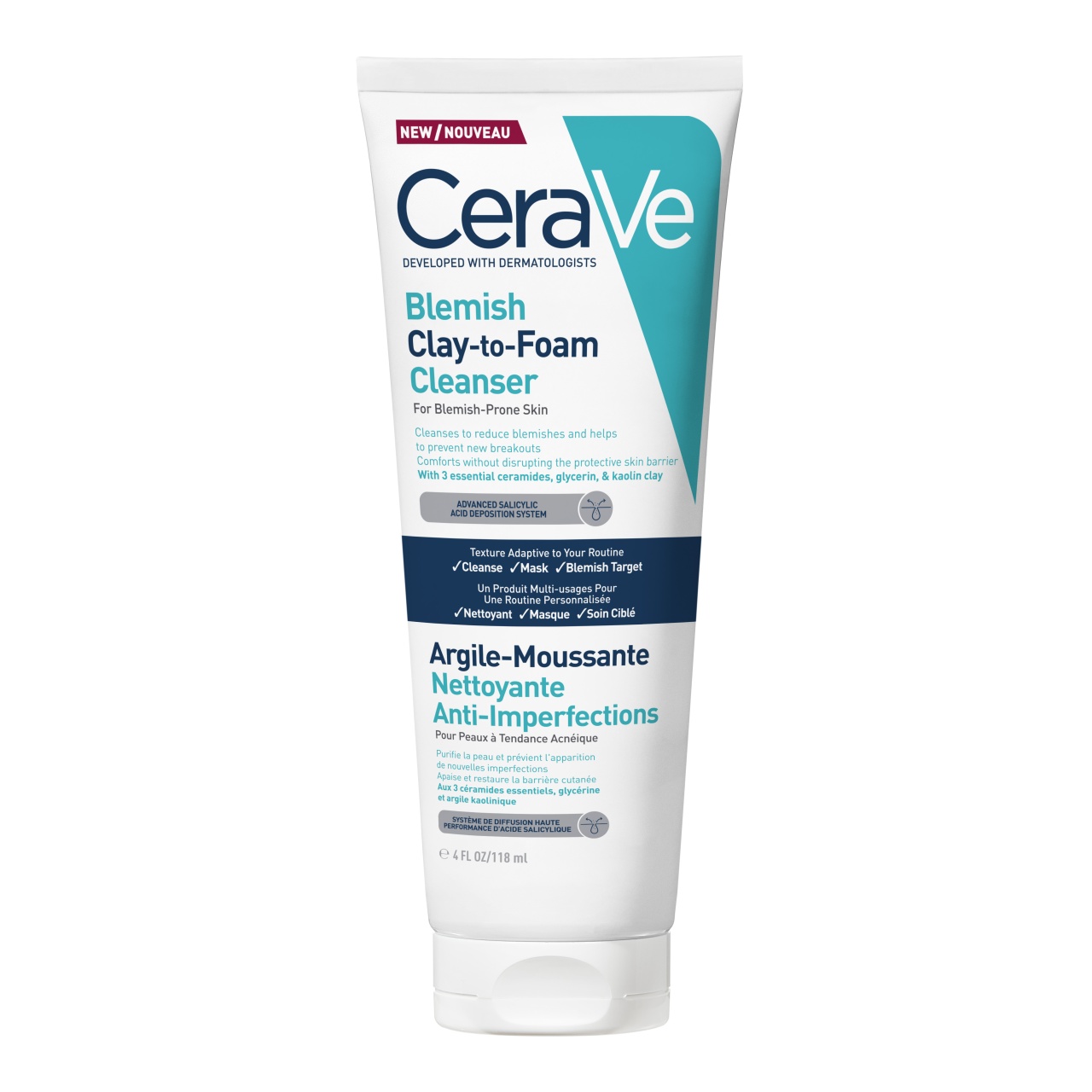 Gel de curatare cu argila anti-imperfectiuni CeraVe Clay-to-Foam, 118 ml
