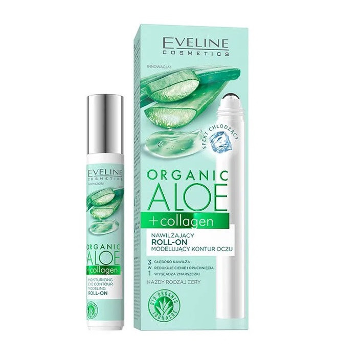 Gel hidratant pentru conturul ochilor Eveline Cosmetics Organic Aloe + Collagen (Concentratie: Crema