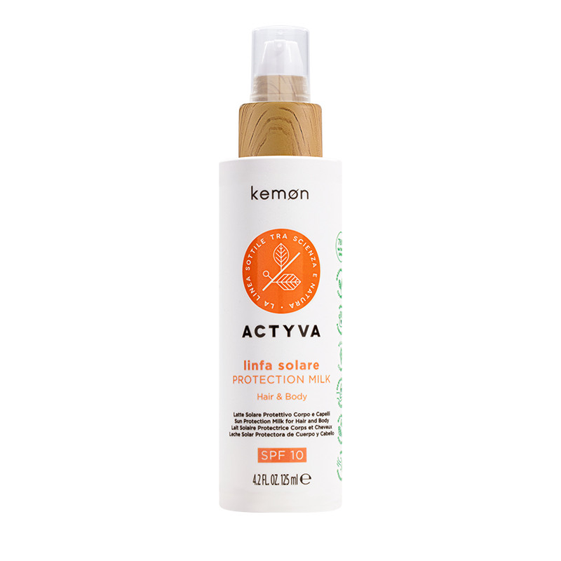 Lapte cu protectie solara SPF 10 par si corp Kemon Actyvia Linfa Solare (Gramaj: 125 ml, Concentrati