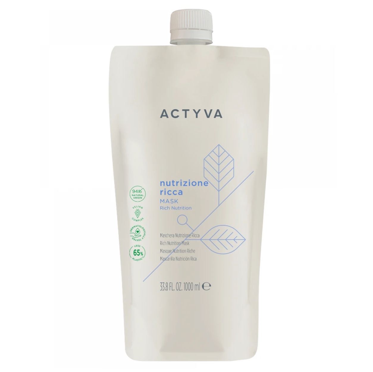 Masca de hidratare intensa par foarte uscat Kemon Actyva Nutrizione Ricca (Concentratie: Masca de par, Gramaj: 1000 ml Refill)