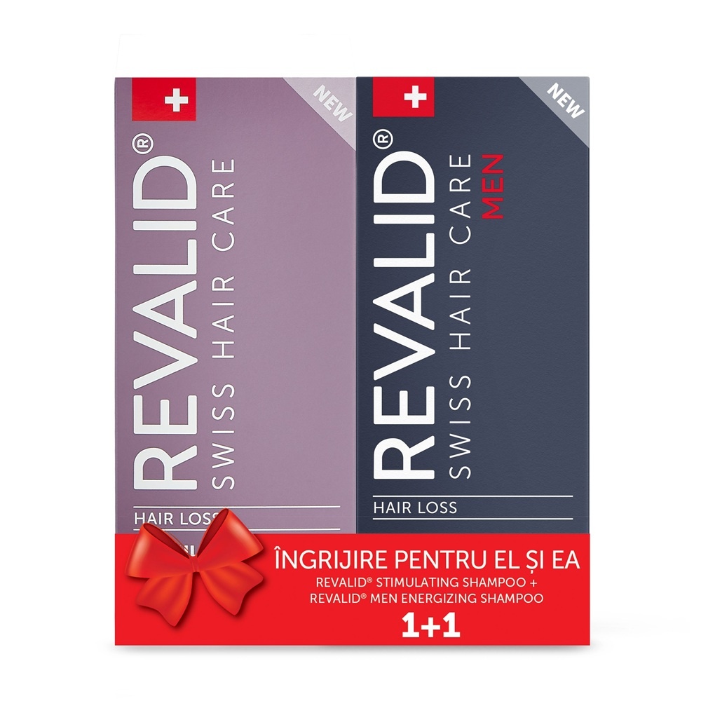 Pachet Revalid, Sampon stimulator, 200 ml + Sampon impotriva caderii parului pentru barbati, 200 ml