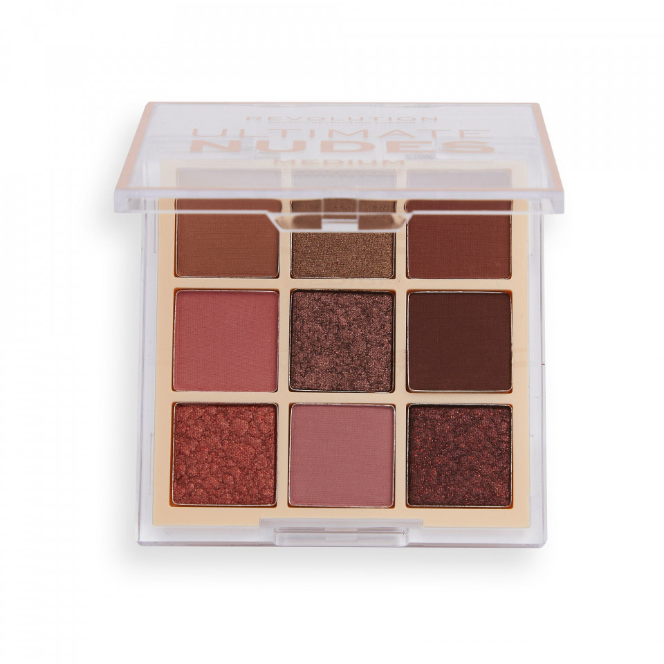 Paleta farduri de pleoape, Makeup Revolution, Ultimate Nudes, 9 Nuante, 8,1 g (CULOARE: Medium, Concentratie: Paleta fard de pleoape)