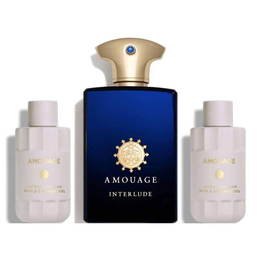 Set cadou Amouage Interlude, Barbati, Apa de Parfum, 100 ml + Gel de dus 2 x 60 ml