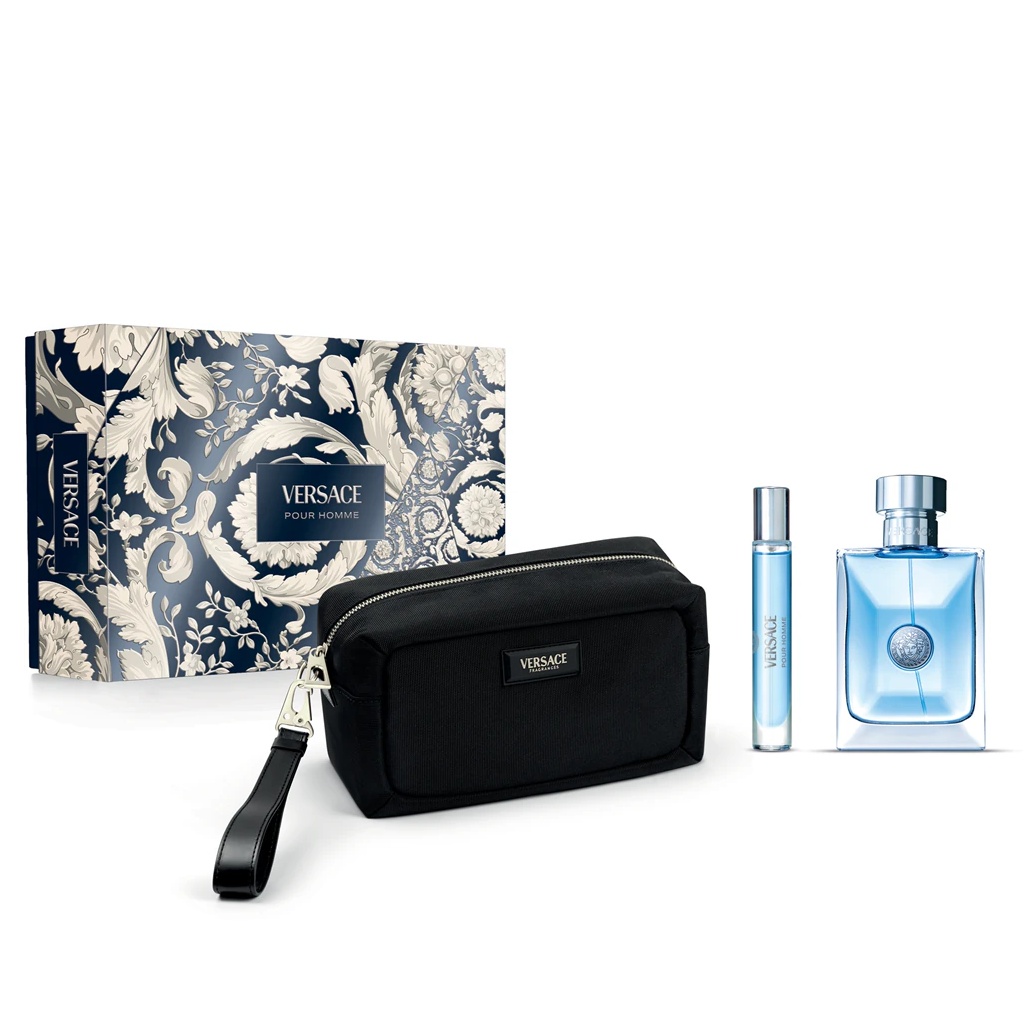 Set cadou Versace Pour Homme, Apa de Toaleta, 100ml + 10ml + Geanta