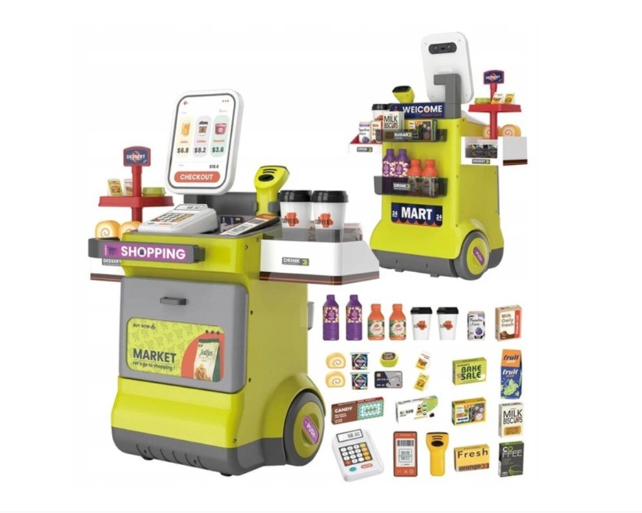 Set de joaca Supermarket cu efecte sonore si luminoase, 58x29x 48 cm (Culoare produse: galben)