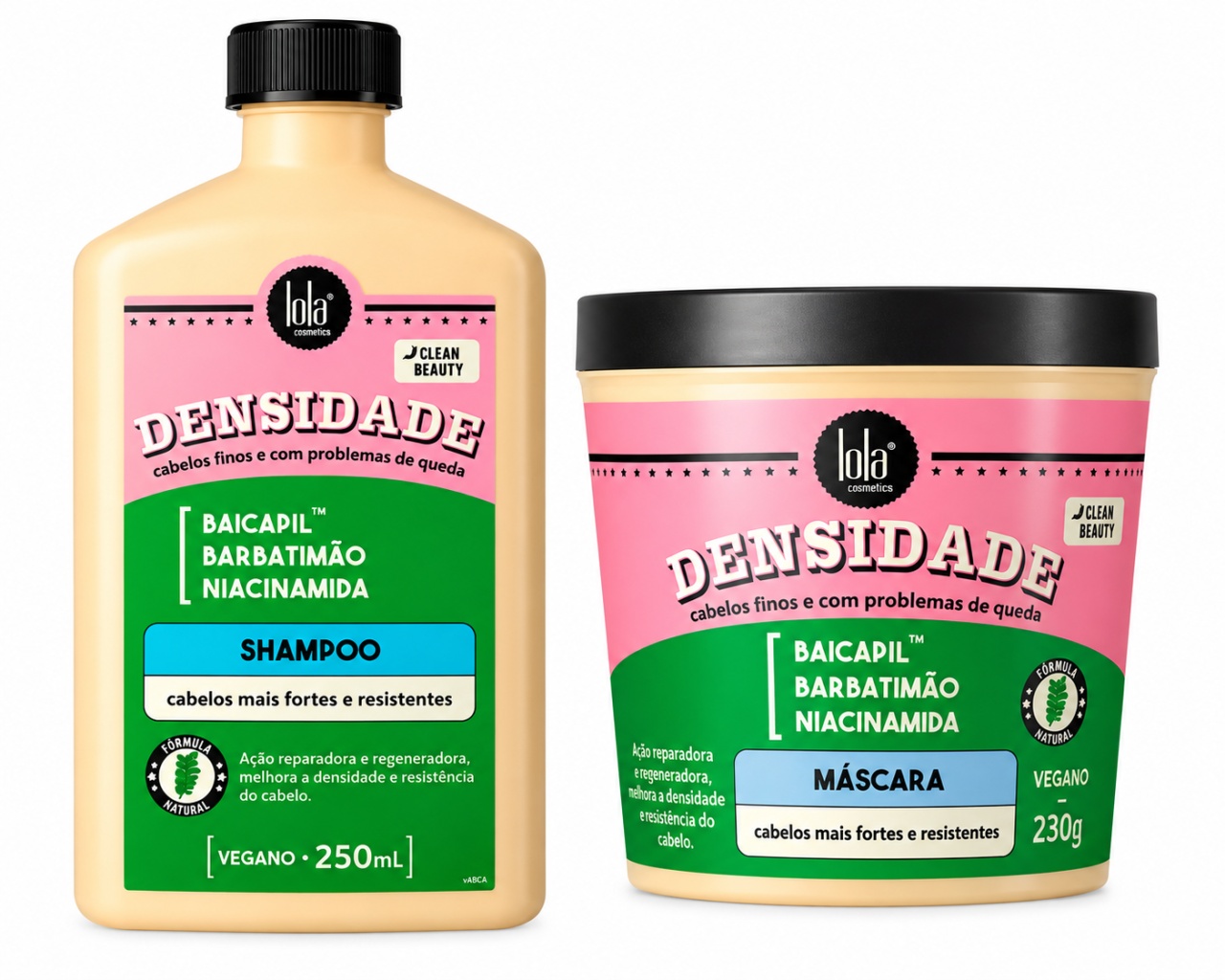 Set Lola Cosmetics Densidade pentru Păr Fin și Fragil – Șampon 250 ml + Mască Fortifiantă 230 g