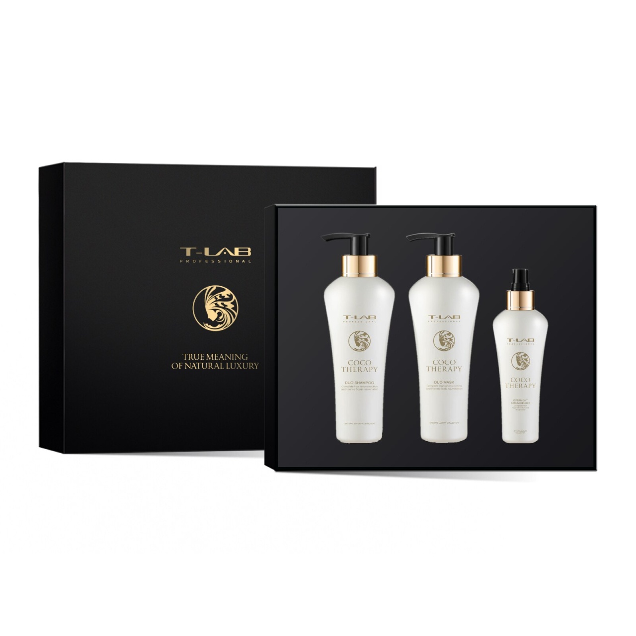 Set T-LAB Professional Coco Therapy Ritual Sampon, 300 ml, Masca, 300 ml, Ser par, 150 ml