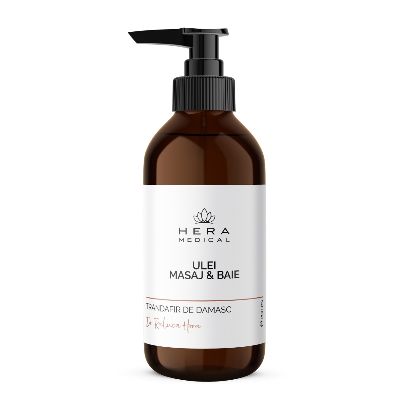 Ulei de masaj si baie cu Trandafir de Damasc, Hera Medical (Gramaj: 200 ml)