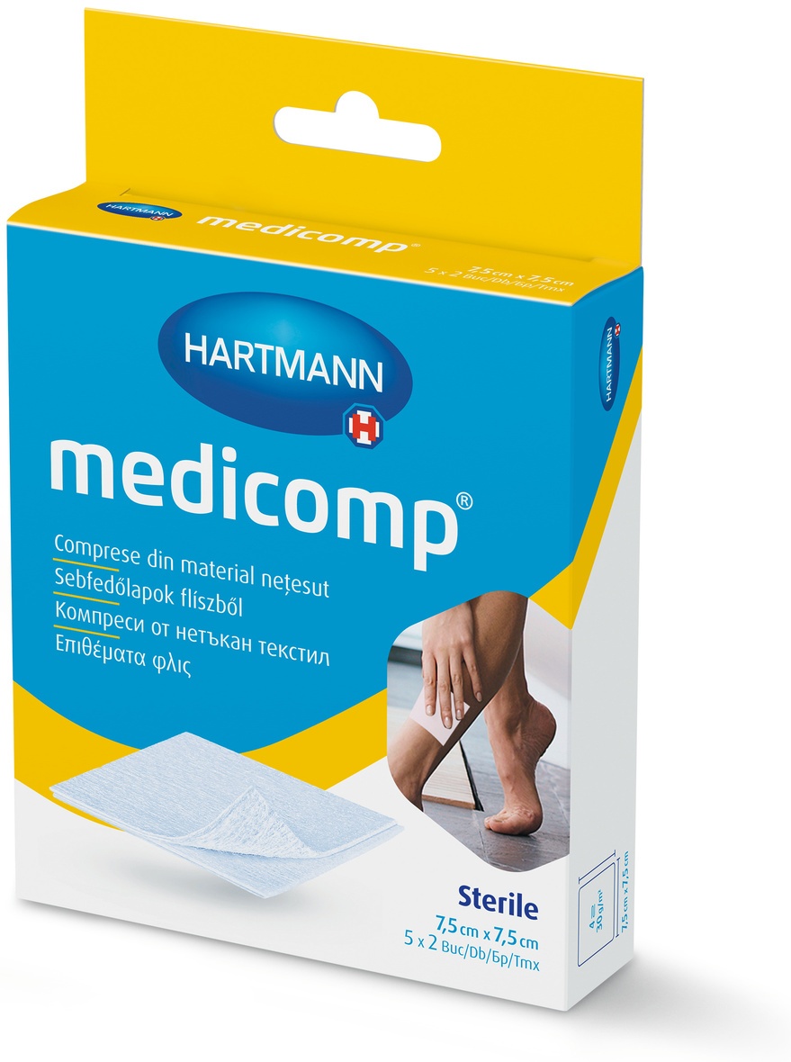 sentimente .ro brasov Medicomp st 7,5x7,5 P2x5 (RO HU BU GR) - Comprese din material neţesut în 4 straturi - 10 buc/cutie