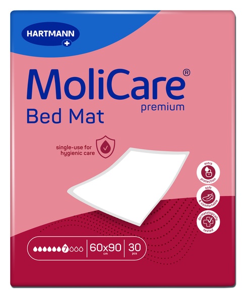 picaturi otita Molicare Premium Bed Mat 7 pic. 60 x 90cm, cu aripioare (90 x 180cm) - Păturele absorbante pentru protectia asternuturilor, cu aripioare (nucleu