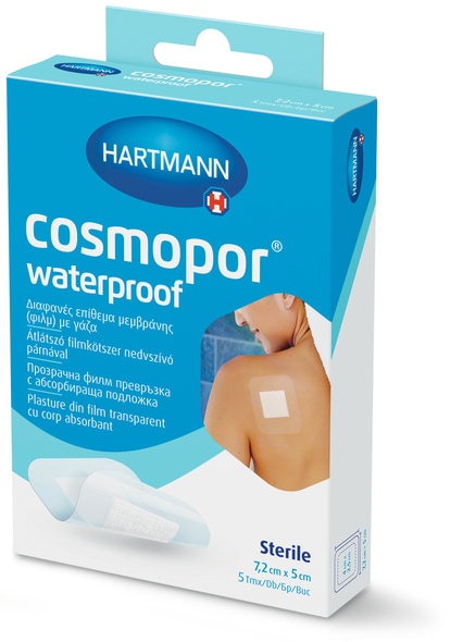 waterproof labels printer Cosmopor waterproof 7,2 x 5cm - Plasturi transparenti si autoadezivi, impermeabili pentru apa si germeni, cu corp absorbant central, disponibili in