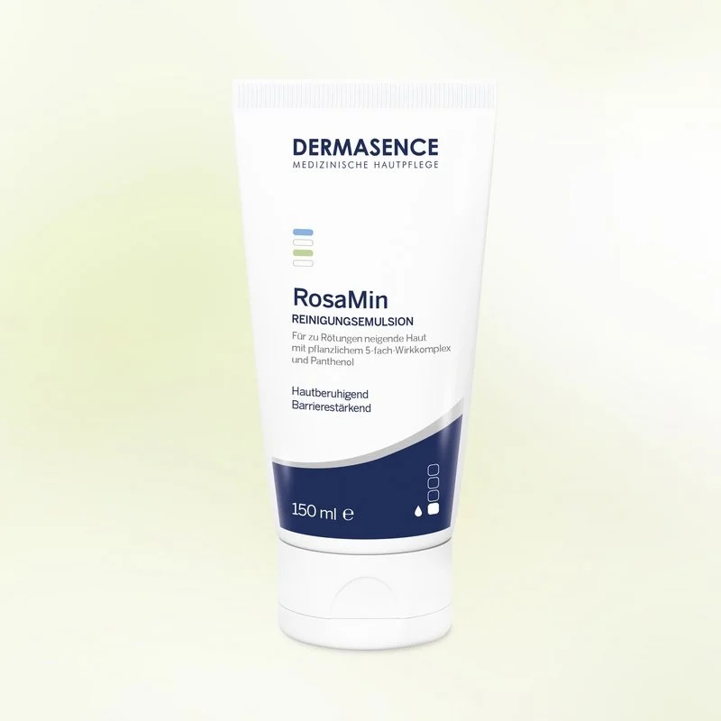 rochii de seara RosaMin - Emulsie de curățare pentru ten reactiv, cu rozacee, 150 ml, DERMASENCE