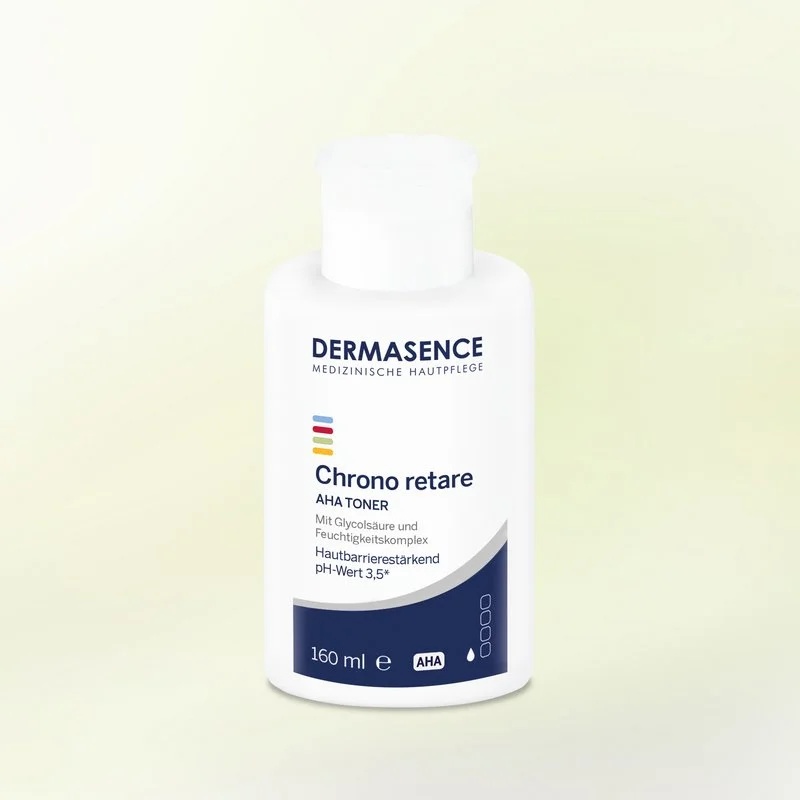 tonic cardiac Chrono Retare AHA - Tonic exfoliant blând cu acizi din fructe pentru ten matur 50+, 160 ml, DERMASENCE