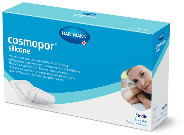 tapet autoadeziv brico depot Cosmopor silicone 15 x 8cm - Plasturi autoadezivi, cu strat de contact din silicon, din material netesut, cu corp absorbant central - dim pad: 11 x
