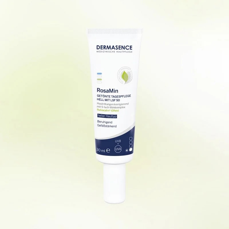 fond de ten avene spf 50 RosaMin - Cremă nuanțatoare de zi pentru ten reactiv cu SPF 50, Light, 30 ml, DERMASENCE