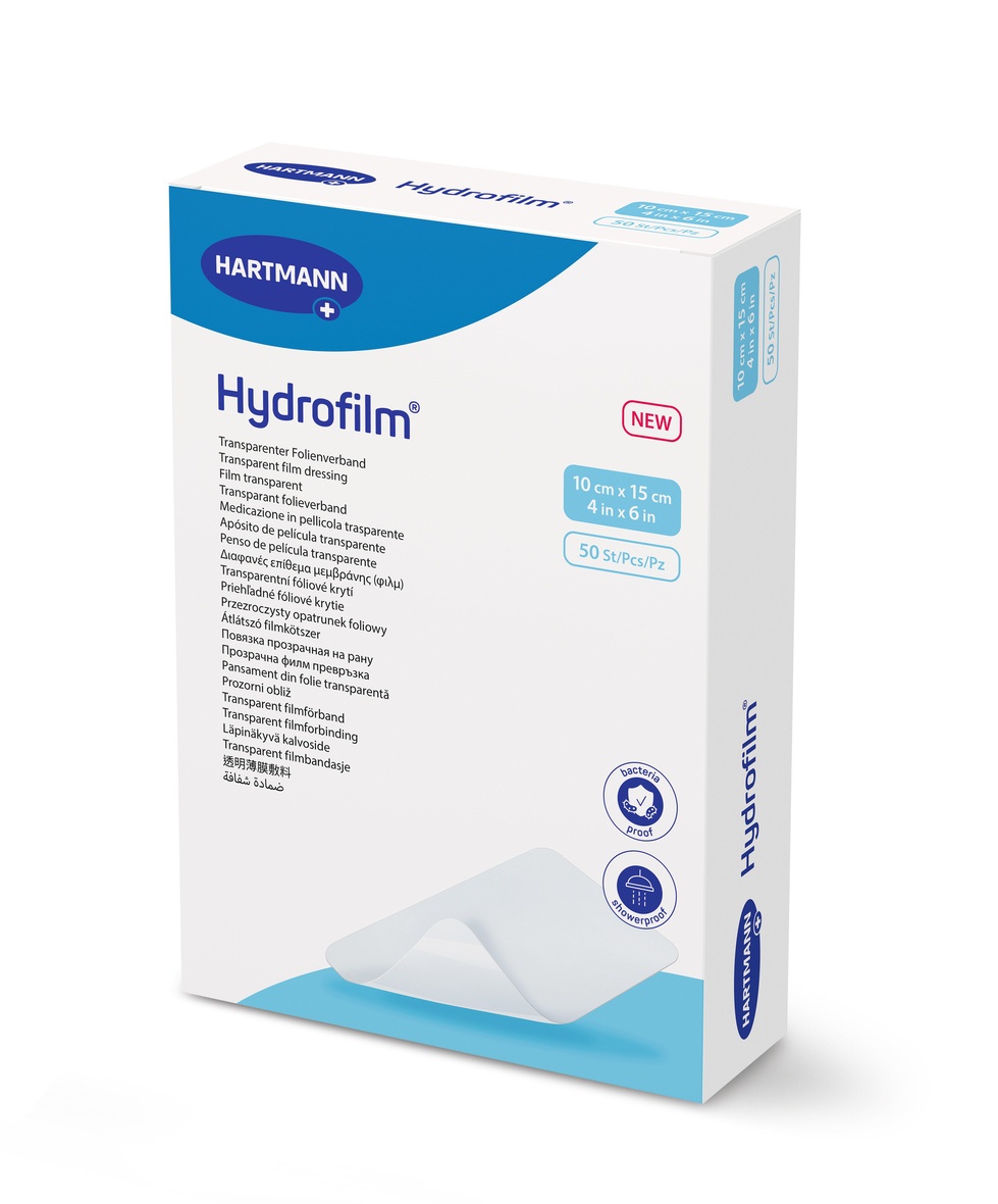 P. Hartmann Hydrofilm 10 x 15cm - Plasture steril transparent, autoadeziv - 50 buc/cutie
