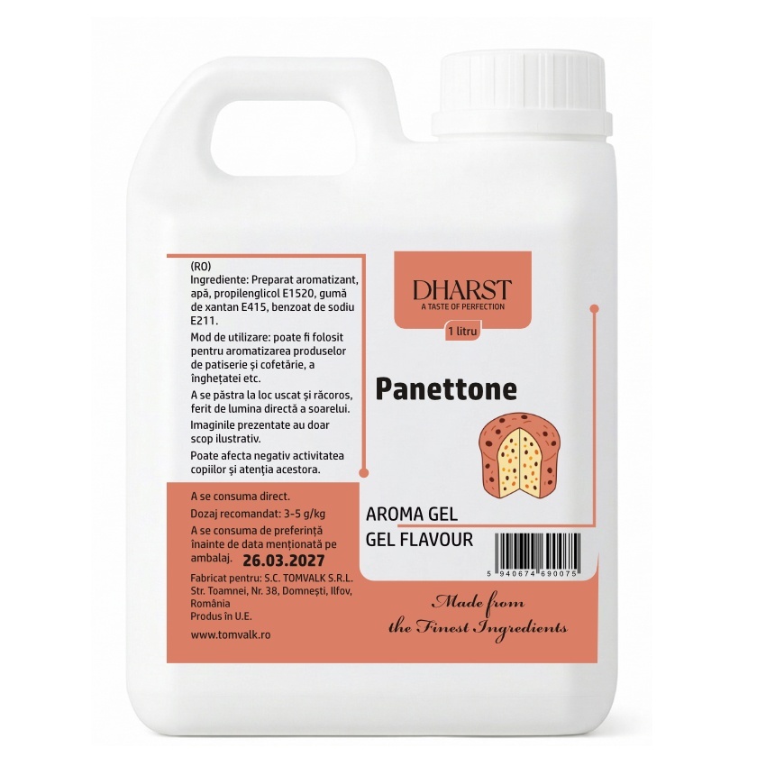 tomvalk.ro Aroma gel termostabila - Panettone - Dharst - 1 L