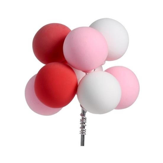 tort în formă de inimioară Decor Tort Buchet de Baloane – Alb/Roz/Roșu - T090505