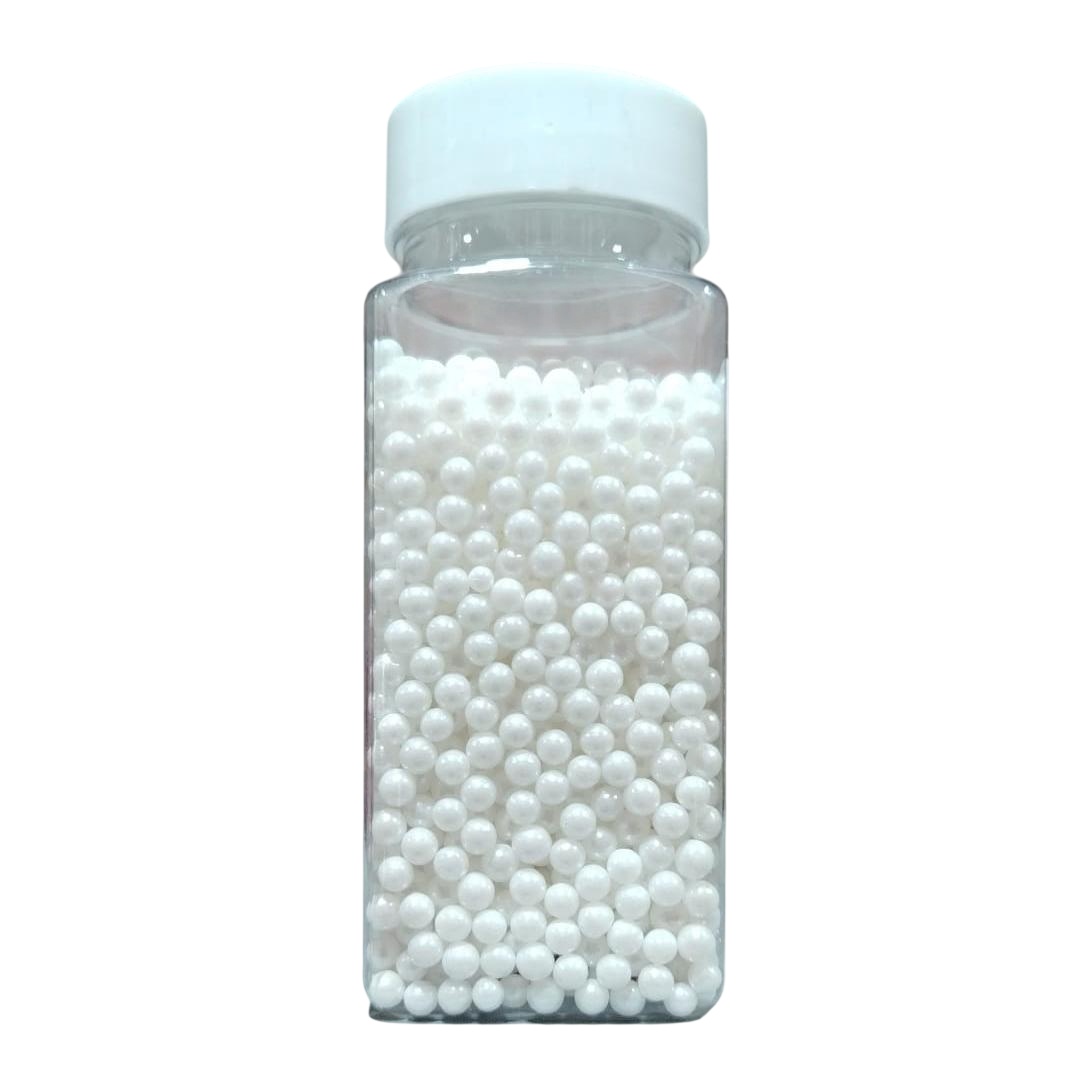 tomvalk.ro Perle 4 mm - Alb lucios - 100g