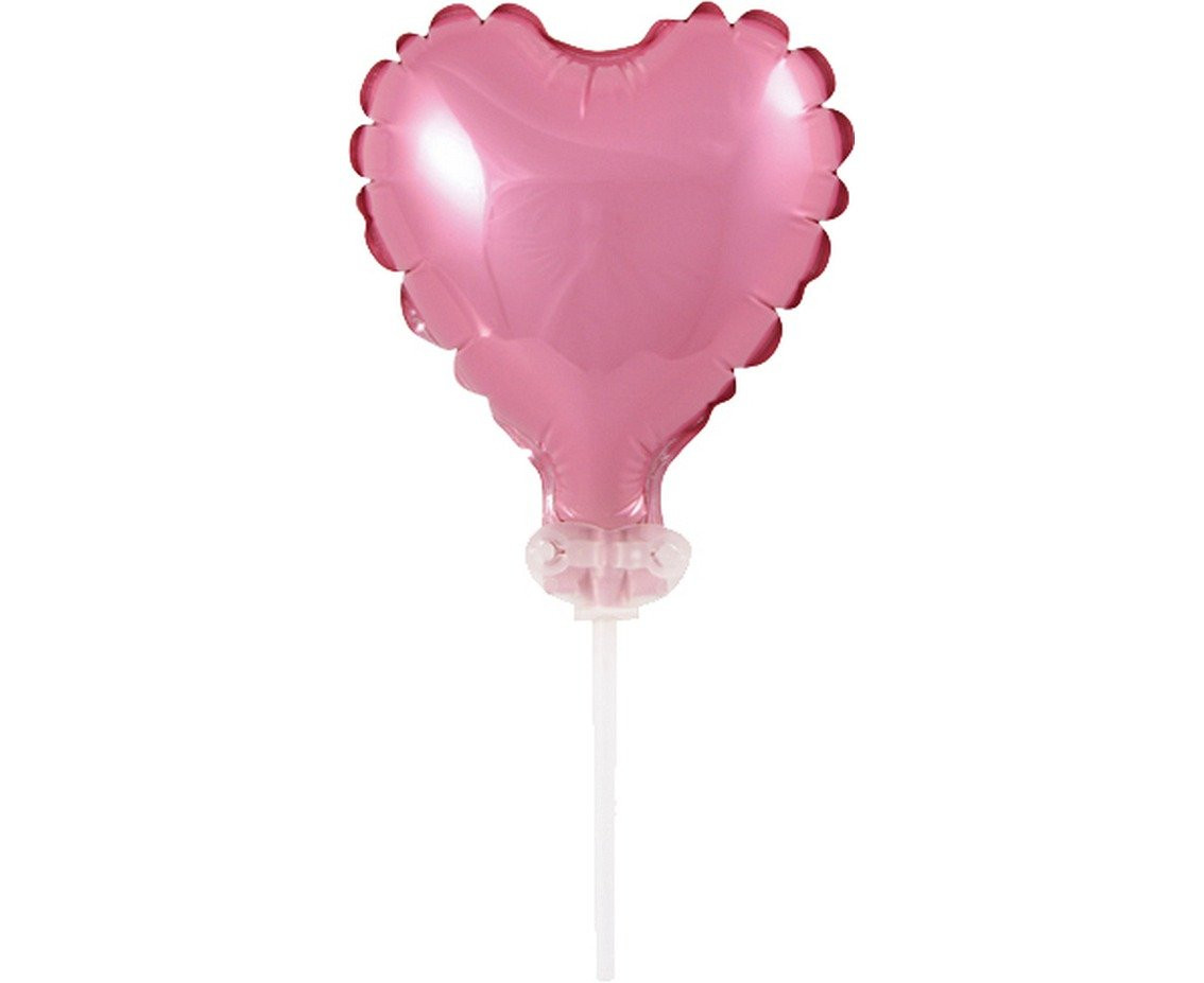 tort in forma de inima pentru iubit Topper tort balon Roz- Inima