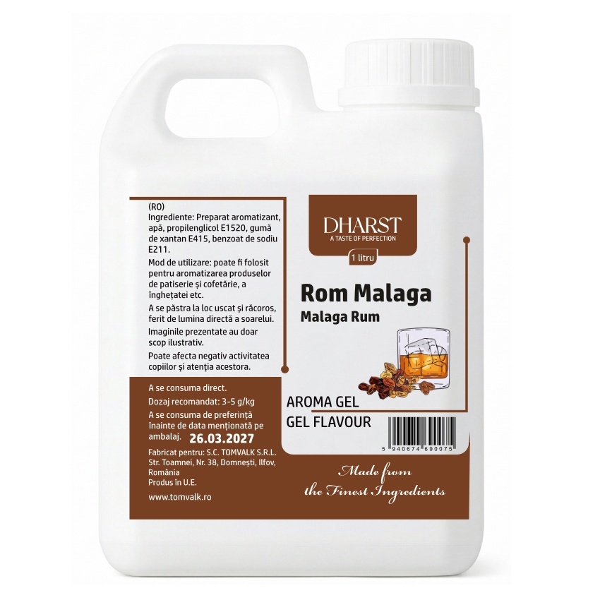 tomvalk.ro Aroma gel termostabila - ROM Malaga - Dharst - 1 L