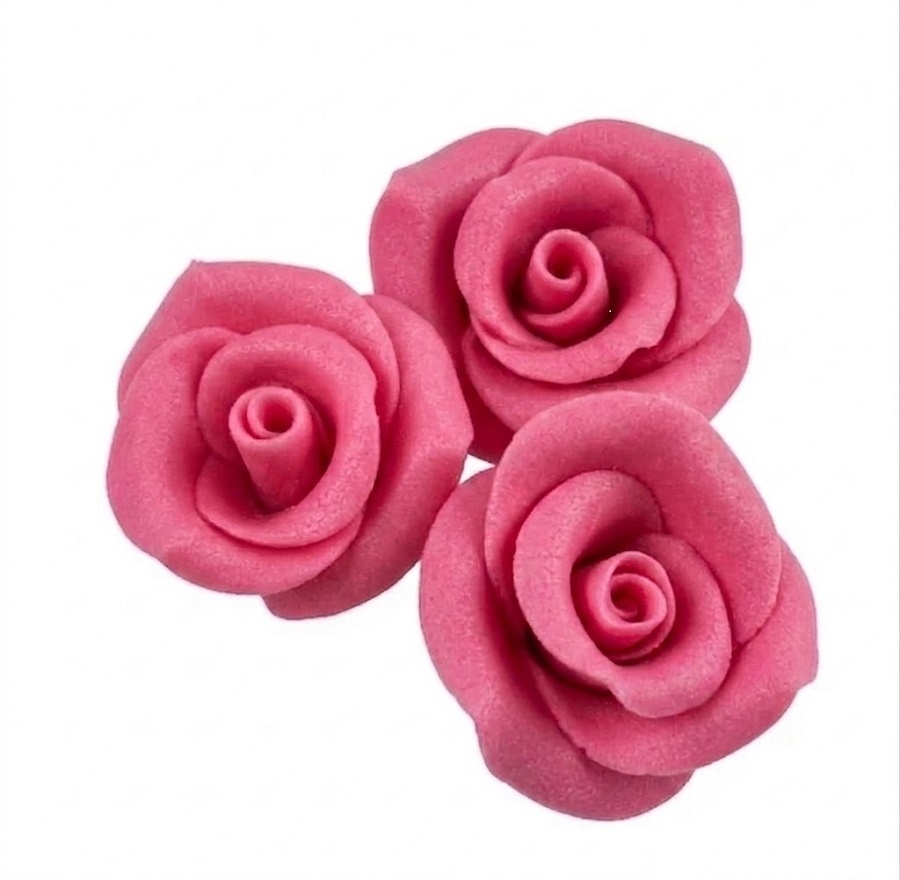 tomvalk.ro Decoratiuni comestibile din zahar - set 8 Trandafiri mari premium - ROZ