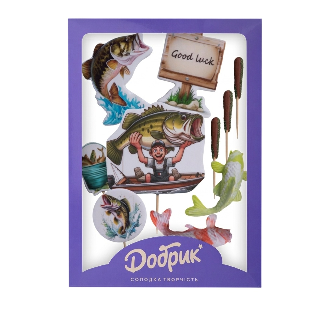tomvalk.ro Decoratiuni comestibile din zahar - Set Pescar 2 - Dobryk