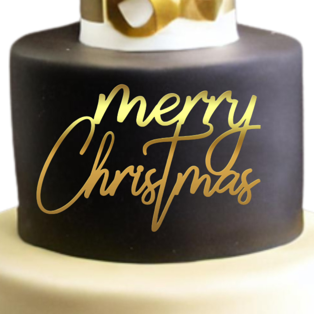 merry christmas and a happy new year Cake topper "Merry Christmas" FP1