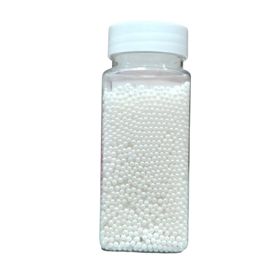 tomvalk.ro Perle 2 mm - Alb lucios - 100g
