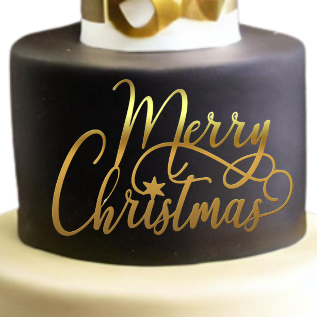 merry christmas and a happy new year Cake topper "Merry Christmas" FP2