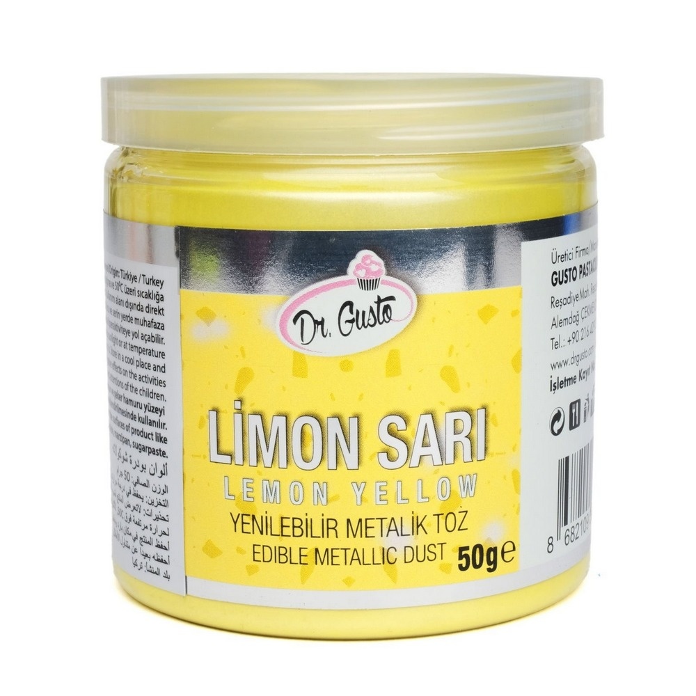 ciocolata diblong Colorant Pudra Metalizat - Dr. Gusto - 50 g - GALBEN LEMON