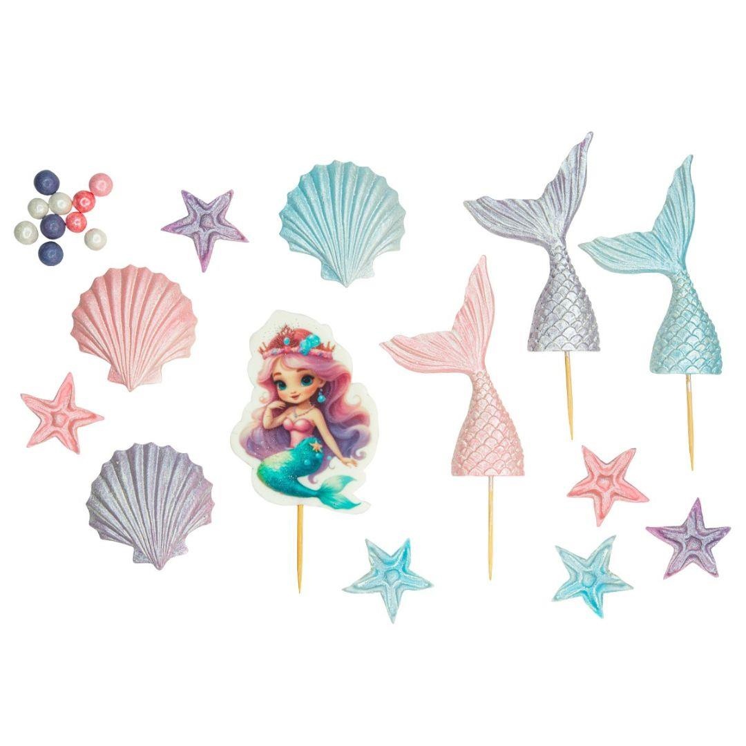 tomvalk.ro Decoratiuni comestibile din zahar - Set „Comorile mării” – 14 piese