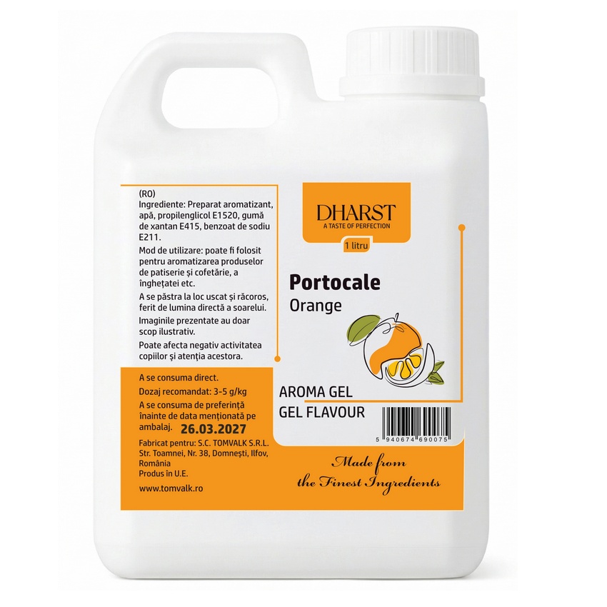 tomvalk.ro Aroma gel termostabila - Portocale - Dharst - 1 L