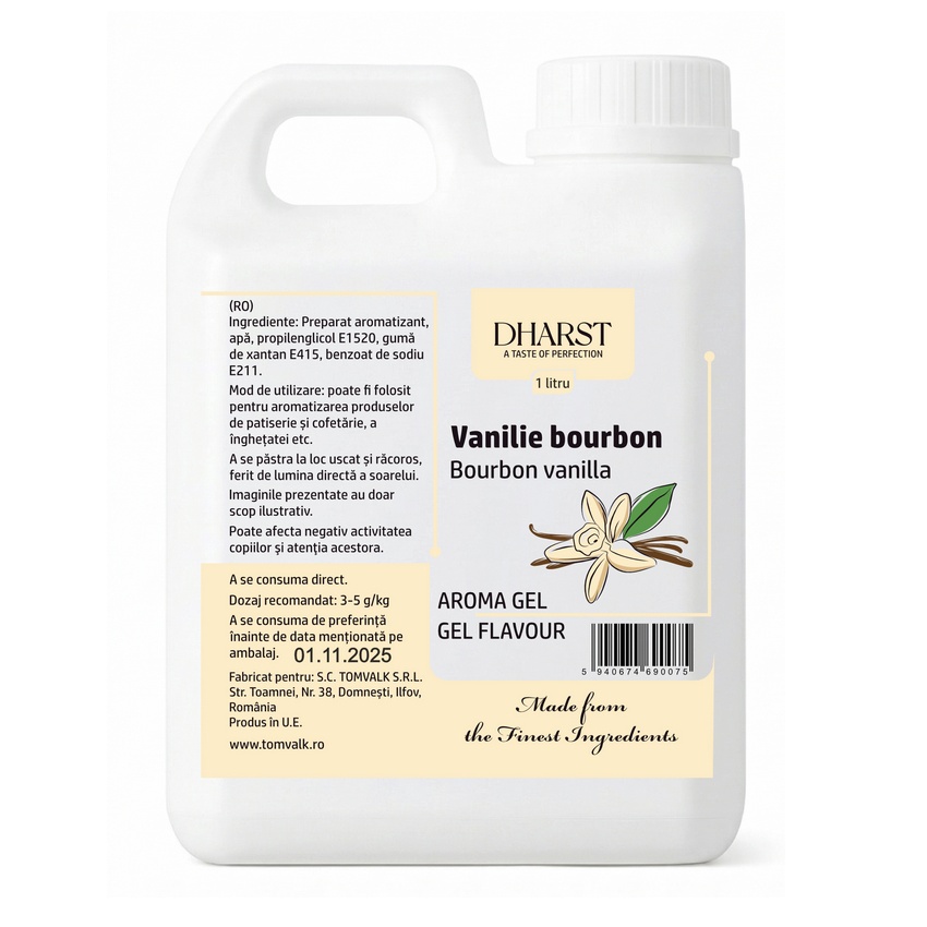 tomvalk.ro Aroma gel termostabila - VANILIE BOURBON - Dharst - 1 L