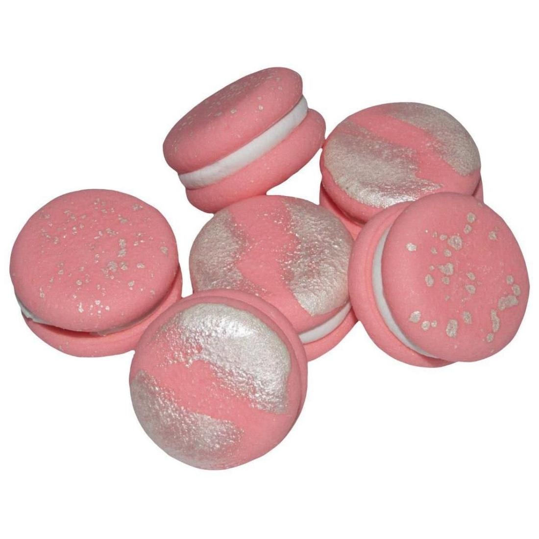 tomvalk.ro Decoratiuni comestibile din zahar - set "Macarons Roz/Argintiu"