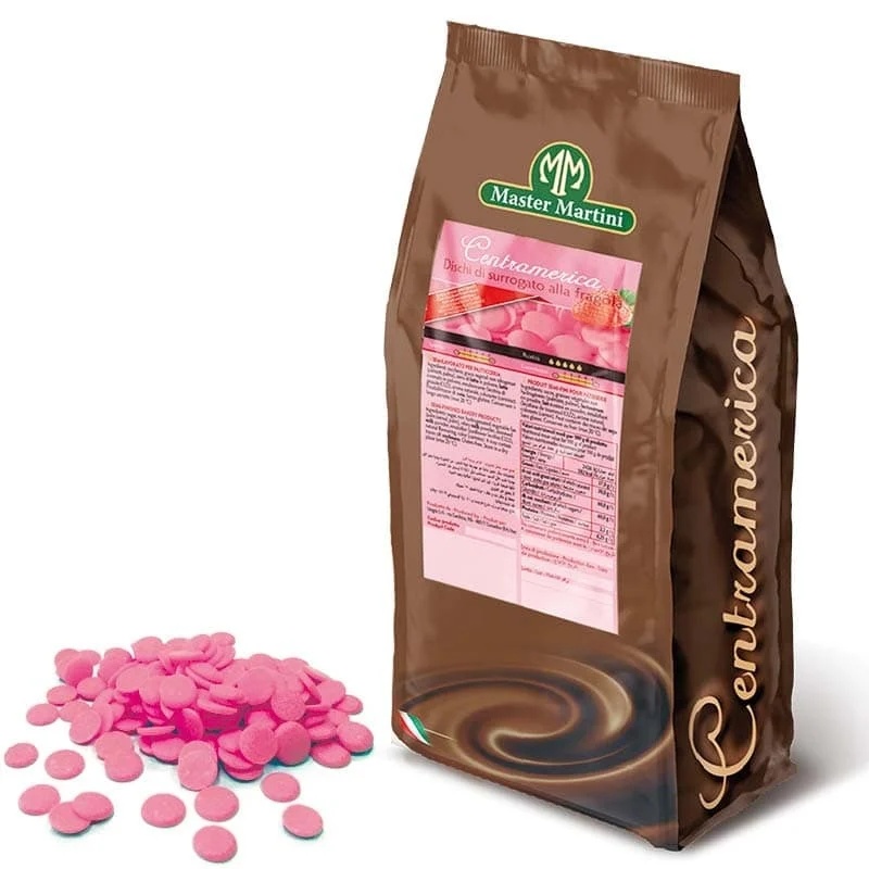 tomvalk.ro Glazură Vegetală Roz cu Aromă de Căpșune (Bănuți) – Centramerica Master Martini – 1kg