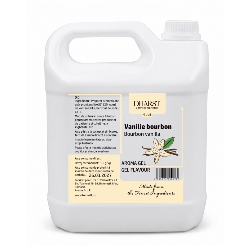 tomvalk.ro Aroma gel termostabila - VANILIE BOURBON - Dharst - 4 L