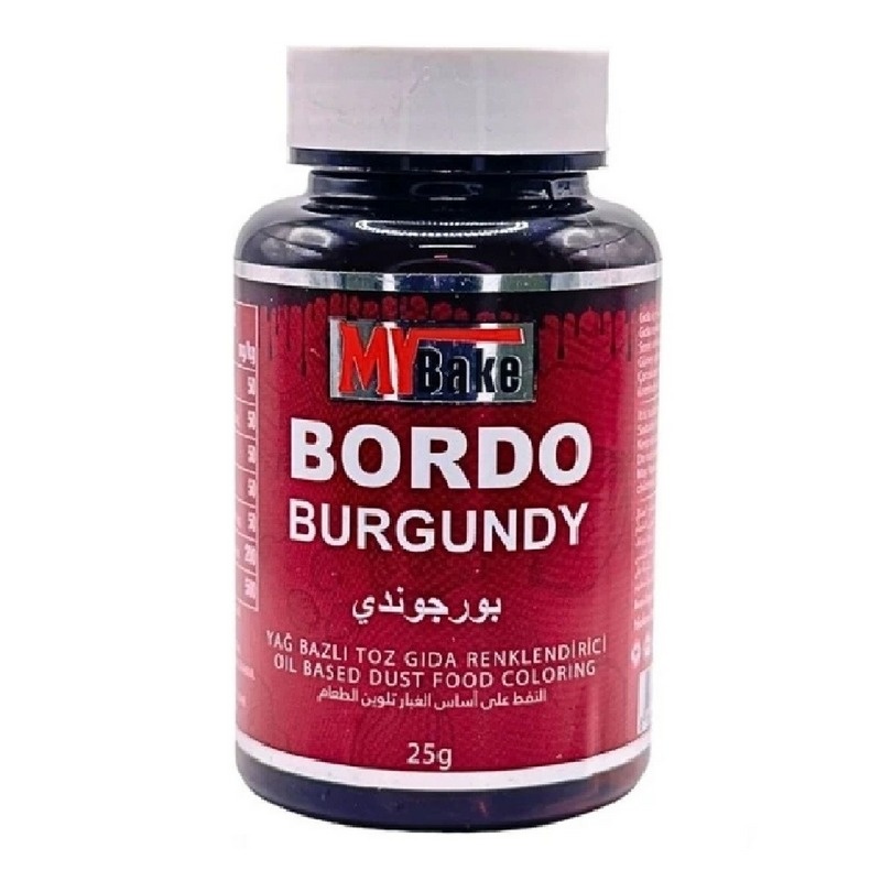 ciocolata diblong Colorant alimentar liposolubil - pudra - BORDO (Visiniu) - MyBake, 25 gr