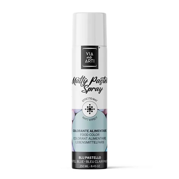 tomvalk.ro Colorant alimentar spray mat – Albastru pastel – 250 ml – Via delle Arti