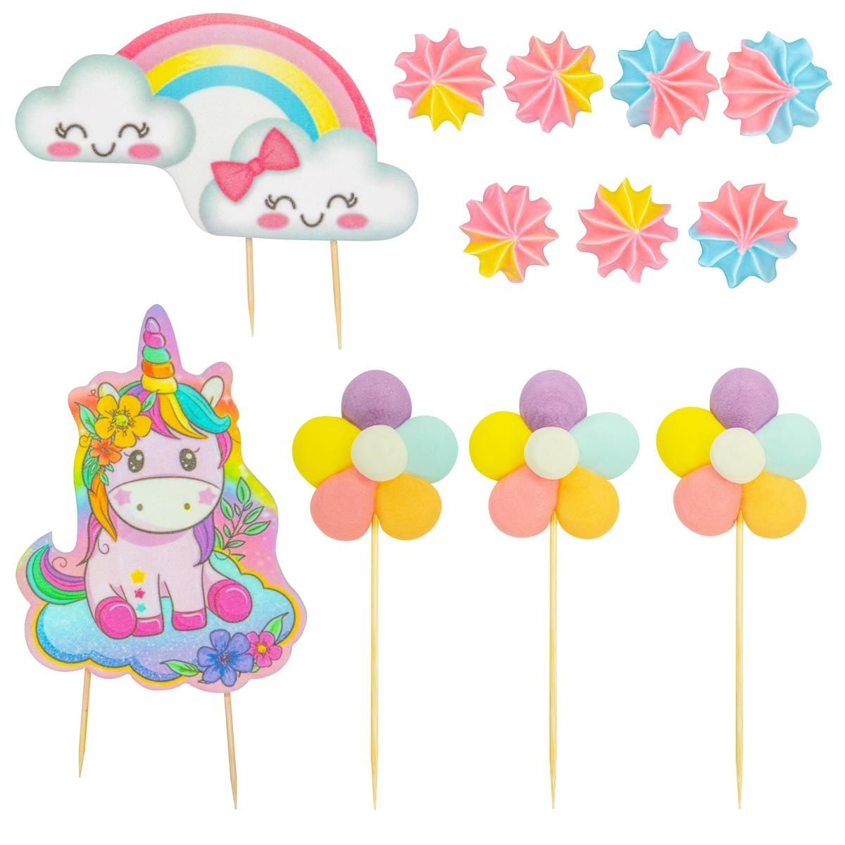tomvalk.ro Decoratiuni comestibile din zahar - Unicorn (8 piese) - Dobryk