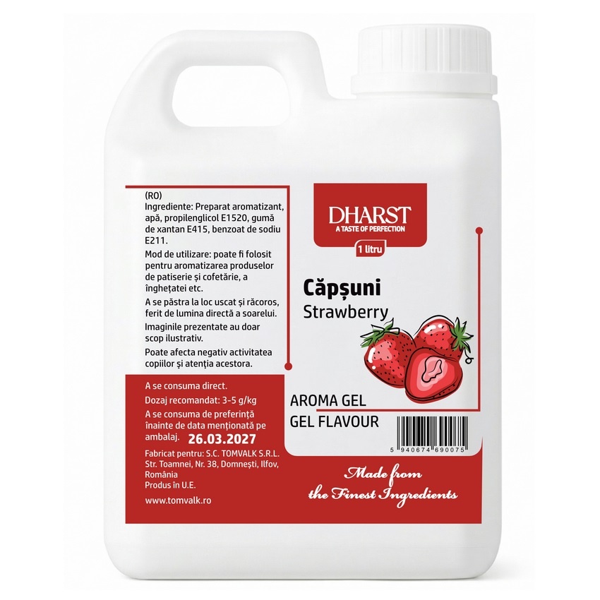 tomvalk.ro Aroma gel termostabila - Capsune - Dharst - 1 L