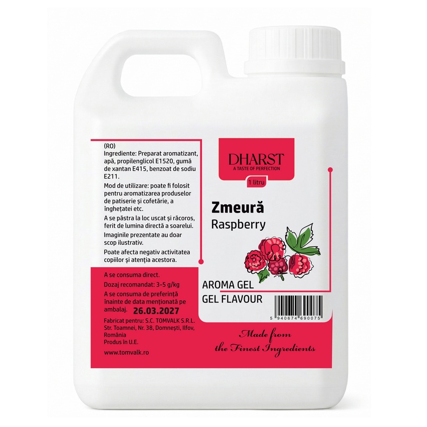 tomvalk.ro Aroma gel termostabila - ZMEURA - Dharst - 1 L