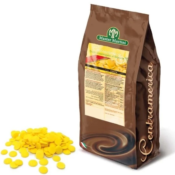 tomvalk.ro Glazură Vegetală Galbenă cu Aromă de Lămâie (Bănuți) – Centramerica Master Martini – 1kg