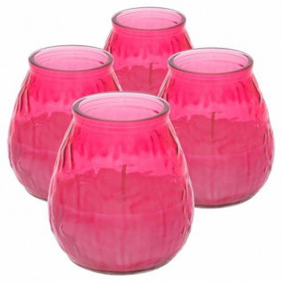 Lumanari BISTRO in pahar de sticla roz - 10 cm - cca. 46 ore - set 4 buc