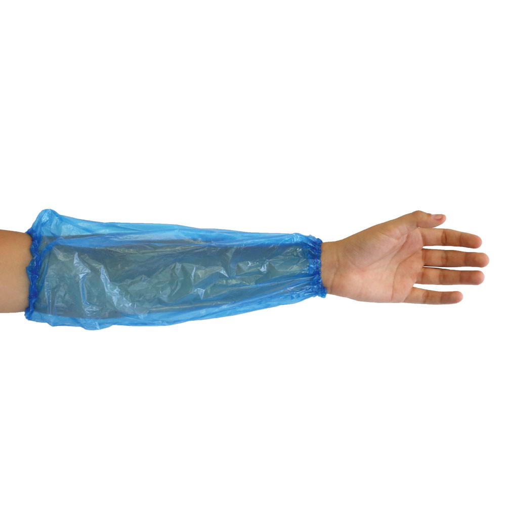 Maneca protectie HYGONORM - din PE cusut manual cu elastic - culoare albastru - 40 cm 20my - 100 buc